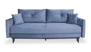 Sofa rozkładana z funkcją spania Saxo 2 osobowa granatowa nowoczesna z pojemnikiem do salonu