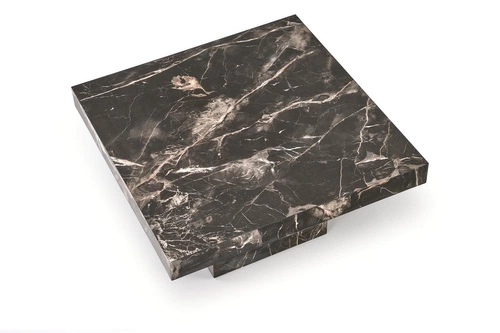 Liton nowoczesny stolik kawowy kwadratowy czarny marmur do salonu glamour 80x80 cm