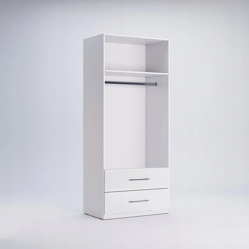 Szafa Flory biała połysk z szufladami i półką nowoczesna do sypialni 90 cm