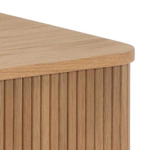 Stolik kawowy prostokątny Langley dębowy z półkami nowoczesny do salonu 130x70 cm