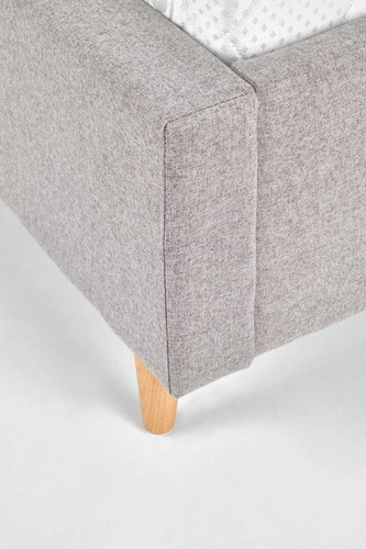 Łóżko tapicerowane Dori 160x200 szare do sypialni nowoczesne z oparciem Intesi