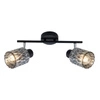 Lampa sufitowa Bill czarna szklana 2-punktowa do salonu i kuchni industrialna