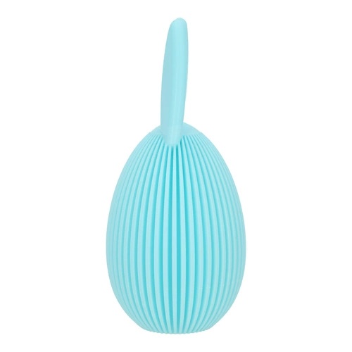 Zestaw 2 figurek wielkanocnych jajek Intesi turkusowe i niebieskie na stół lub parapet 17 cm