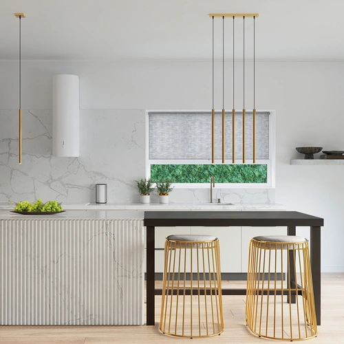 Lampa wisząca złota Pastelo 1 nowoczesna metalowa do salonu i nad stół Sollux Lighting