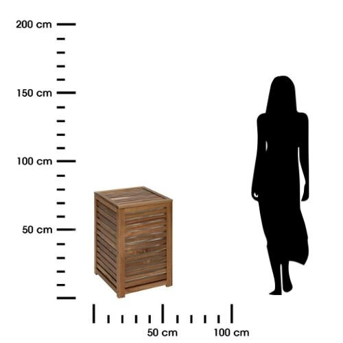 Kosz na pranie 65l Acacia z pokrywą z drewna akacjowego do łazienki w stylu boho 5five