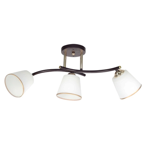 Lampa sufitowa Greco brunatny+złoty 3x40  E27 klosz biały