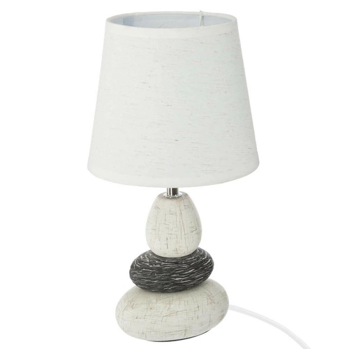 Lampka nocna ceramiczna Clary Atmosphera 33cm nowoczesna do sypialni z abażurem biała