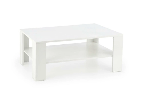 Stolik kawowy Tastur biały prostokątny z półką nowoczesny do salonu 110x65 cm Intesi