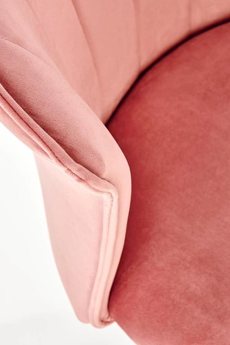 Fotel biurowy obrotowy welurowy Cossio różowy glamour do biurka i pokoju młodzieżowego