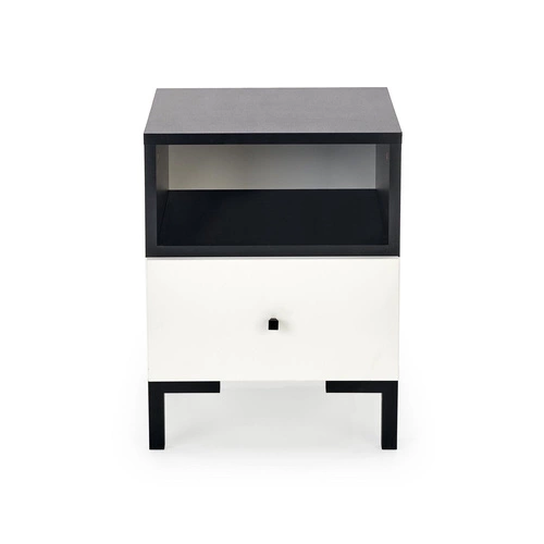 Nowoczesna biała szafka nocna z szufladą Tisaia Intesi do sypialni 40x40 cm