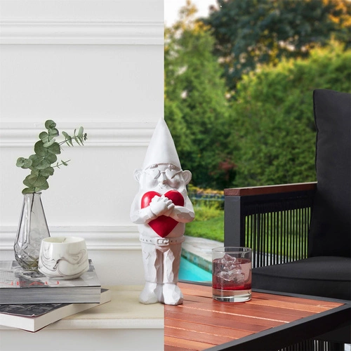 Figurka dekoracyjna Gnom Love Intesi nowoczesna do salonu i ogrodu na prezent 33 cm