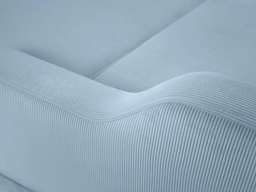 Narożnik z funkcją spania Rose Light Blue Corduroy lewostronny