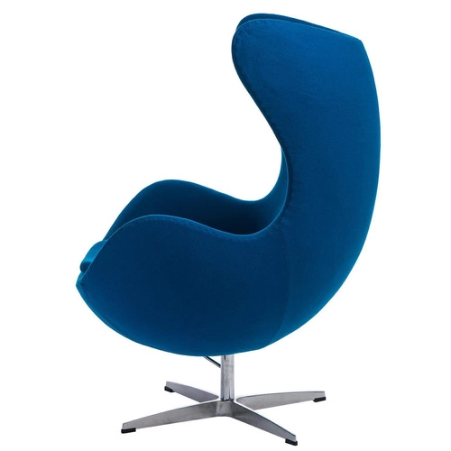 Fotel Jajo Egg D2.DESIGN niebieski kaszmir obrotowy bujany nowoczesny do salonu