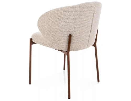 Krzesło tapicerowane Elsme beżowe z podłokietnikami do jadalni Intesi