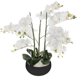 Sztuczna orchidea Atmosphera w czarnej doniczce 65 cm nowoczesna do salonu