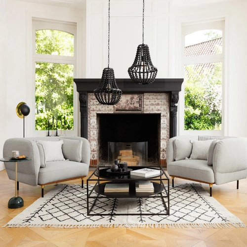 Lampa wisząca Goya czarna drewniana regulowana do salonu i jadalni Atmosphera 38,5 cm