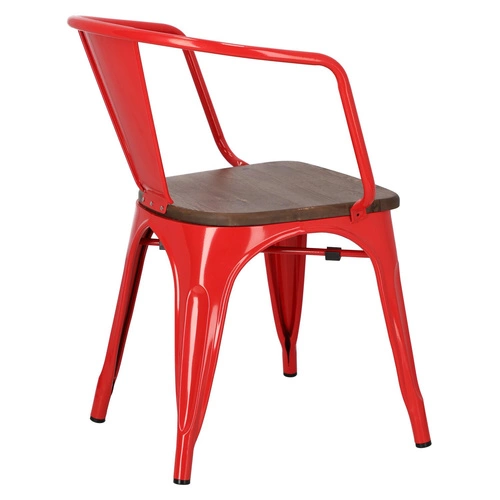 Krzesło Paris Arms Wood czerwone sosna orzech