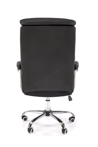 Fotel biurowy ergonomiczny Einar czarny skórzany obrotowy z podłokietnikami TILT do biura