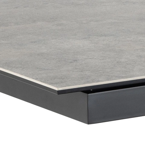 Stół rozkładany do jadalni Irwine Actona szary ceramiczny blat czarne nogi nowoczesny 168–210x90 cm