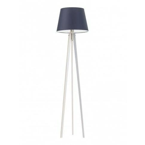 Lampa podłogowa CURACAO abażur granatowy stelaż biały