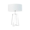 Lampka nocna do sypialni biała nowoczesna z abażurem Thor LYSNE 61 cm na stolik