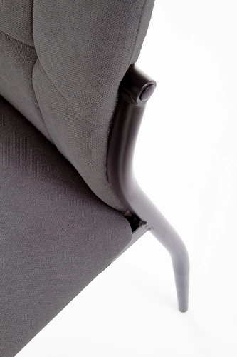 Krzesło tapicerowane Intesi Stagy szare nowoczesne do jadalni i kuchni na czarnych nogach