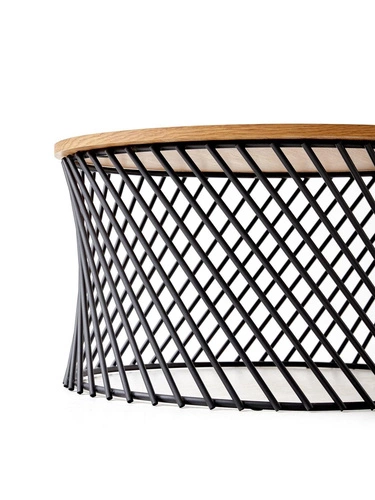 Stolik kawowy Rewal okrągły 80 cm dąb złoty czarny loftowy do salonu nowoczesny