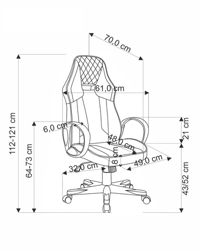 Fotel gamingowy Neferet ergonomiczny obrotowy z zagłówkiem czarno-niebieski do biurka
