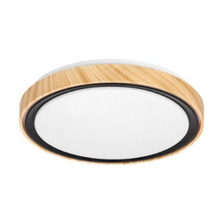 Lampa sufitowa Aflo plafon z efektem drewna+czarny 24W LED 3000/4000/6000K 38cm