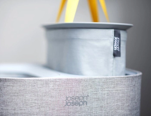 Joseph Joseph Tota nowoczesny kosz na pranie 90l z 2 komorami do łazienki szary prostokątny