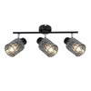 Lampa sufitowa Bill czarna szklana 3-punktowa do salonu, kuchni i jadalni