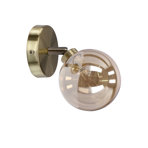 Kinkiet Rodia lampa patynowy 1x40W G9  klosz bursztynowy