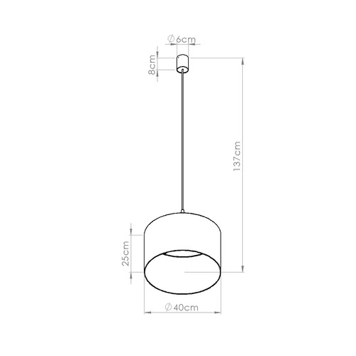 Lampa sufitowa NEVIA granatowa minimalistyczna do salonu i jadalni PVC 40 cm