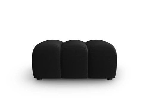 Pufa welurowa Lupine Black Velvet czarna kwadratowa glamour do salonu i sypialni 90x87 cm