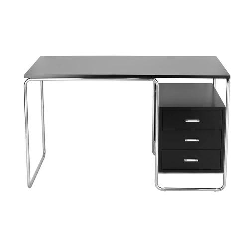 Biurko Thon czarne nowoczesne z szufladami do pracy i biura 120x60 cm Intesi