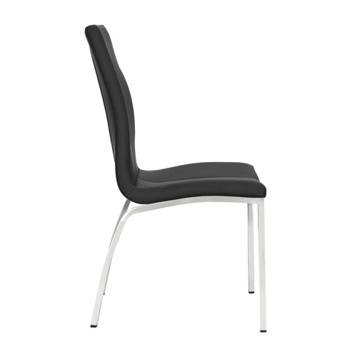 Krzesło do jadalni Asama Actona czarne tapicerowane ekoskóra nowoczesne na metalowych nogach