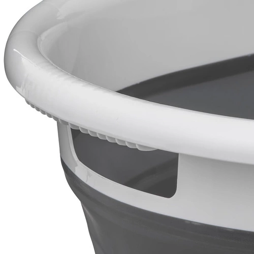 Kosz na pranie do łazienki rozkładany biało-szary 21 l owalny 5five simply smart