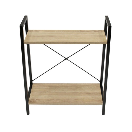 Regał metalowy Cilyan Intesi na książki do salonu nowoczesny naturalny czarny 60 cm