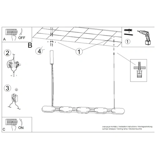 Lampa wisząca LED CHAIN 158 oliwkowa nowoczesna nad wyspę