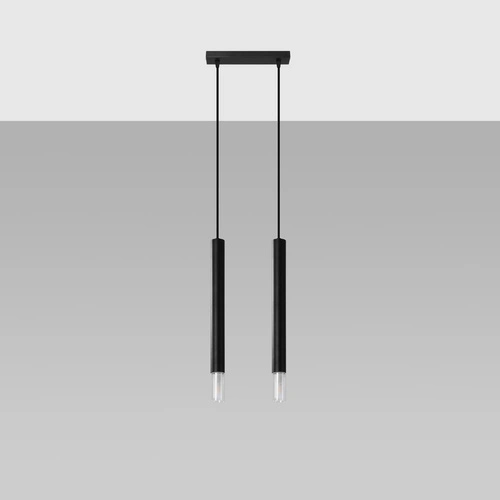 Lampa wisząca Wezyr 2 czarna nowoczesna nad stół do salonu lub kuchni Sollux