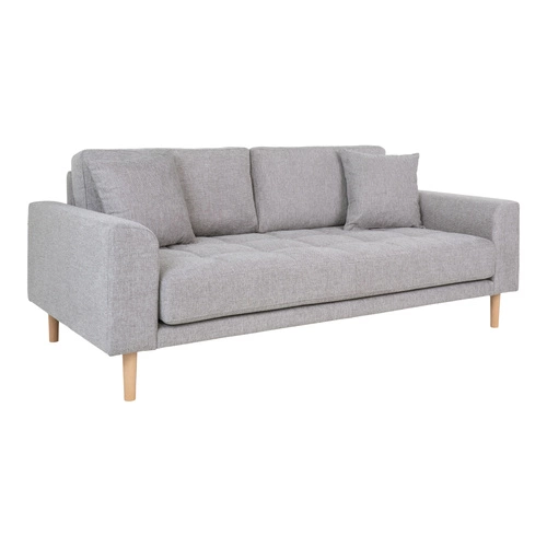 Sofa Lido 2,5 szara jasna/ nogi  naturalne