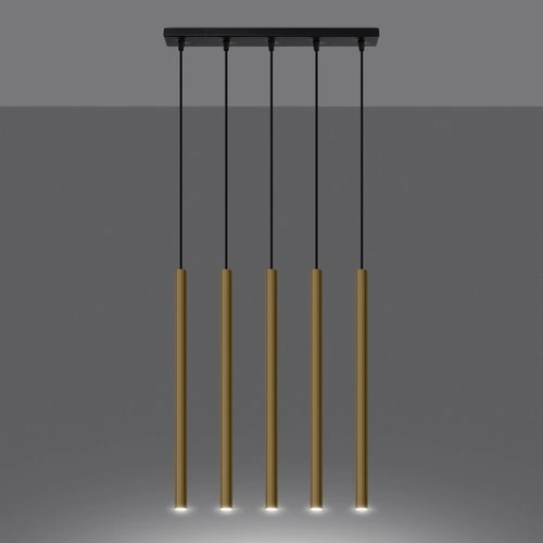 Lampa sufitowa Pastelo 5L nowoczesna złota regulowana do salonu i jadalni SOLLUX