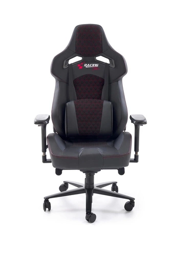 Fotel gamingowy Zargor czarny ergonomiczny skórzany obrotowy z zagłówkiem do biurka