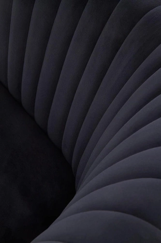 Fotel wypoczynkowy Dargo welurowy czarny glamour do salonu na złotych nogach Intesi