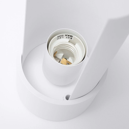 Lampka biurkowa minimalistyczna FLASH biała stalowa z regulacją kąta padania światła do gabinetu