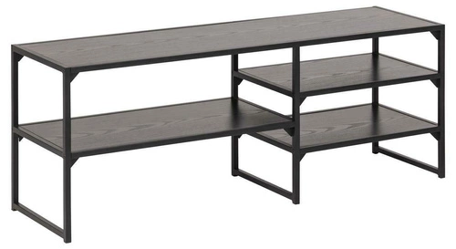 Szafka RTV Seaford czarna 120 cm industrialna stojąca do salonu matowa Actona
