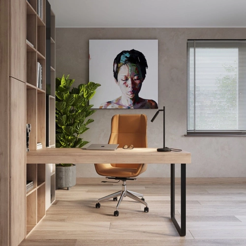 Nowoczesna czarna lampa biurkowa Pastelo z ruchomym kloszem do gabinetu lub sypialni 43 cm