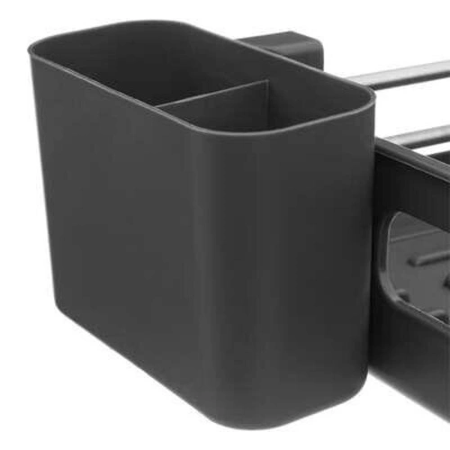 Ociekacz do naczyń Etira L szary z odpływem i tacką na sztućce, nowoczesny na blat 5five