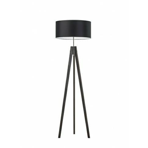 Lampa podłogowa HAITI abażur czarny stelaż hebanowy