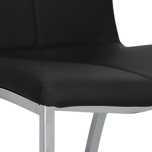 Krzesło do jadalni Asama Actona czarne tapicerowane ekoskóra nowoczesne na metalowych nogach